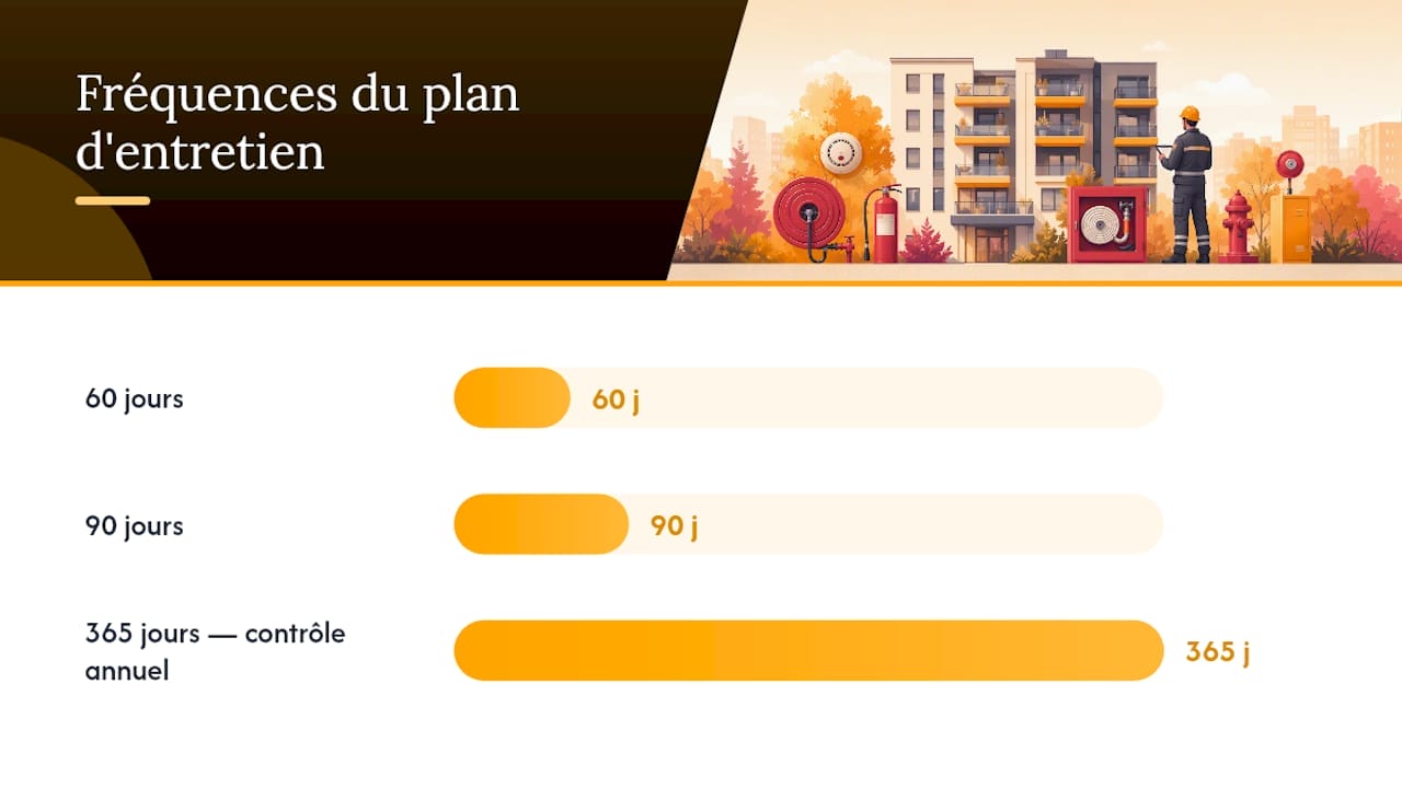 Planning d’entretien incendie réparti sur trois échéances