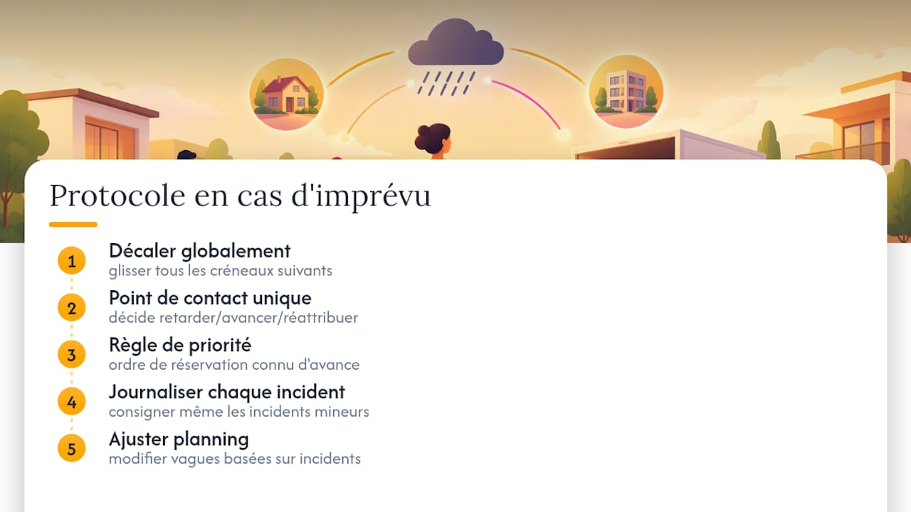 Gérer les chevauchements et les retards sans bloquer tout le calendrier — overview diagram