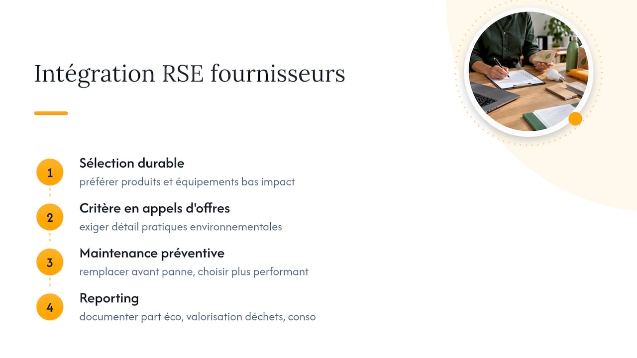 Intégration des fournisseurs dans une démarche de développement durable et RSE — overview diagram